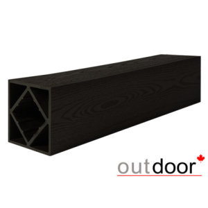 Столб из ДПК Outdoor черный с рис. дерево 120х120х3000 мм, шт